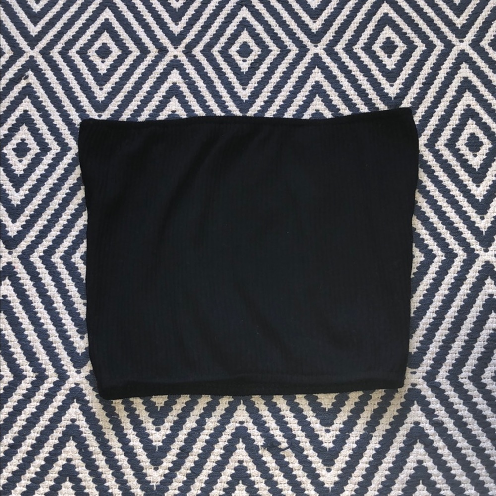 ribbed black tube top